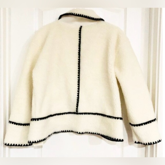 Commense Embroidered Trim Fleece Kimono Jacket - Picture 13 of 13